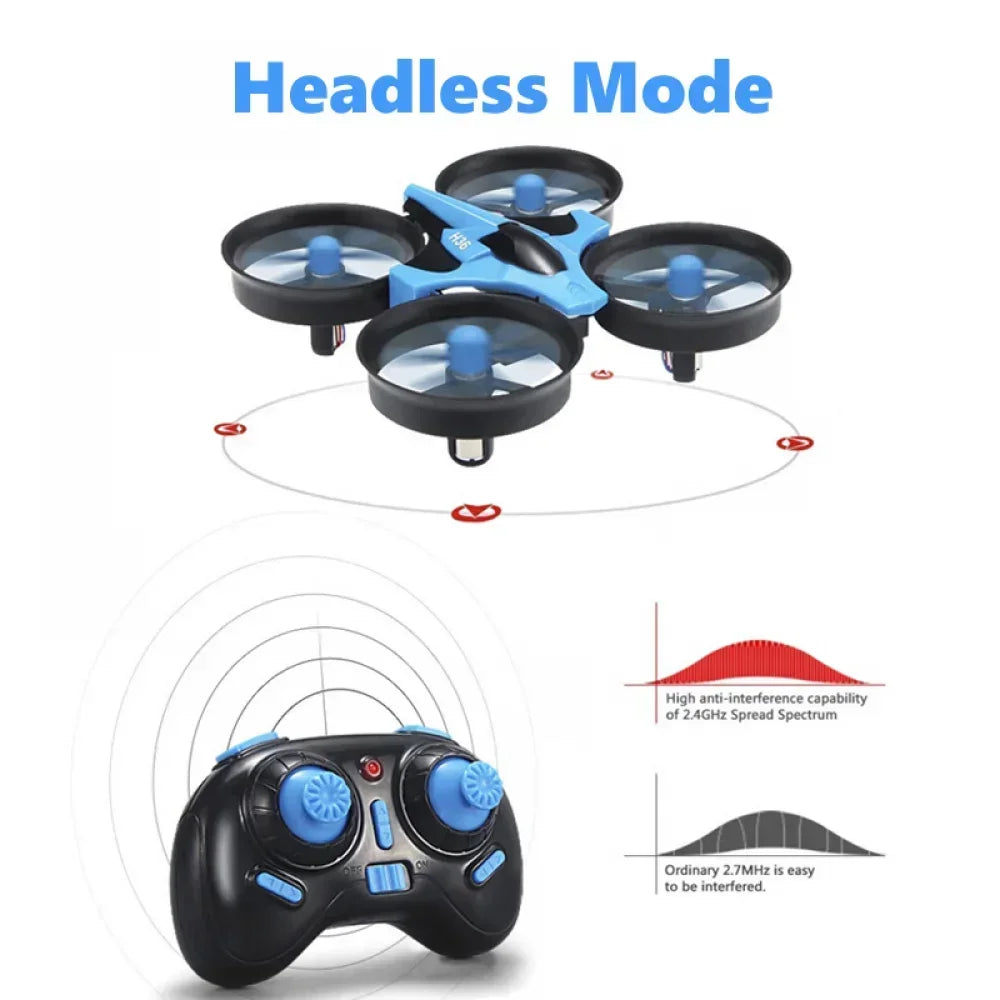 Mini Drone JJRC H36 4ch télécommandé pour enfants, hélicoptère, jouet quadrirotor, mode sans sauna, 6 axes, rotation à 360 °