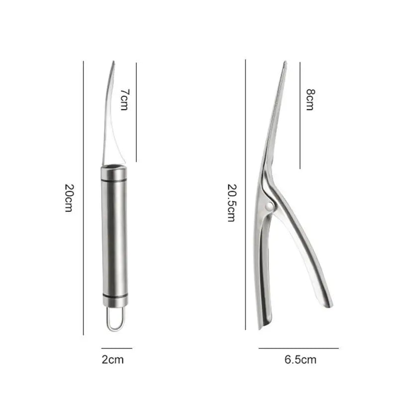 Éplucheur de Coquilles de Crevettes en Acier Inoxydable, Outil de Cuisine Durable