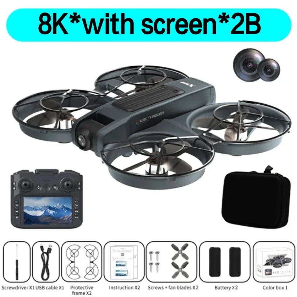 X226/X226VR Drone télécommandé professionnel 5G WIFI RC Drone quadrirotor évitement d'obstacles 8K HD double caméra FPV Mini jouets