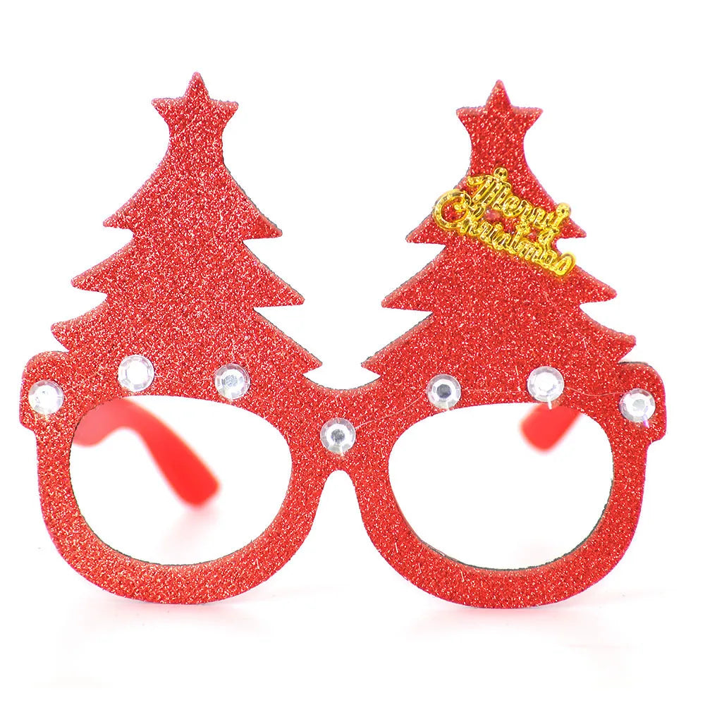 ACCESSOIRE CRAZY PARTY Décorations de Noël, lunettes de Noël pour enfants, ornements de Noël 2024, père Noël, bonhomme de neige, bois, montures de lunettes