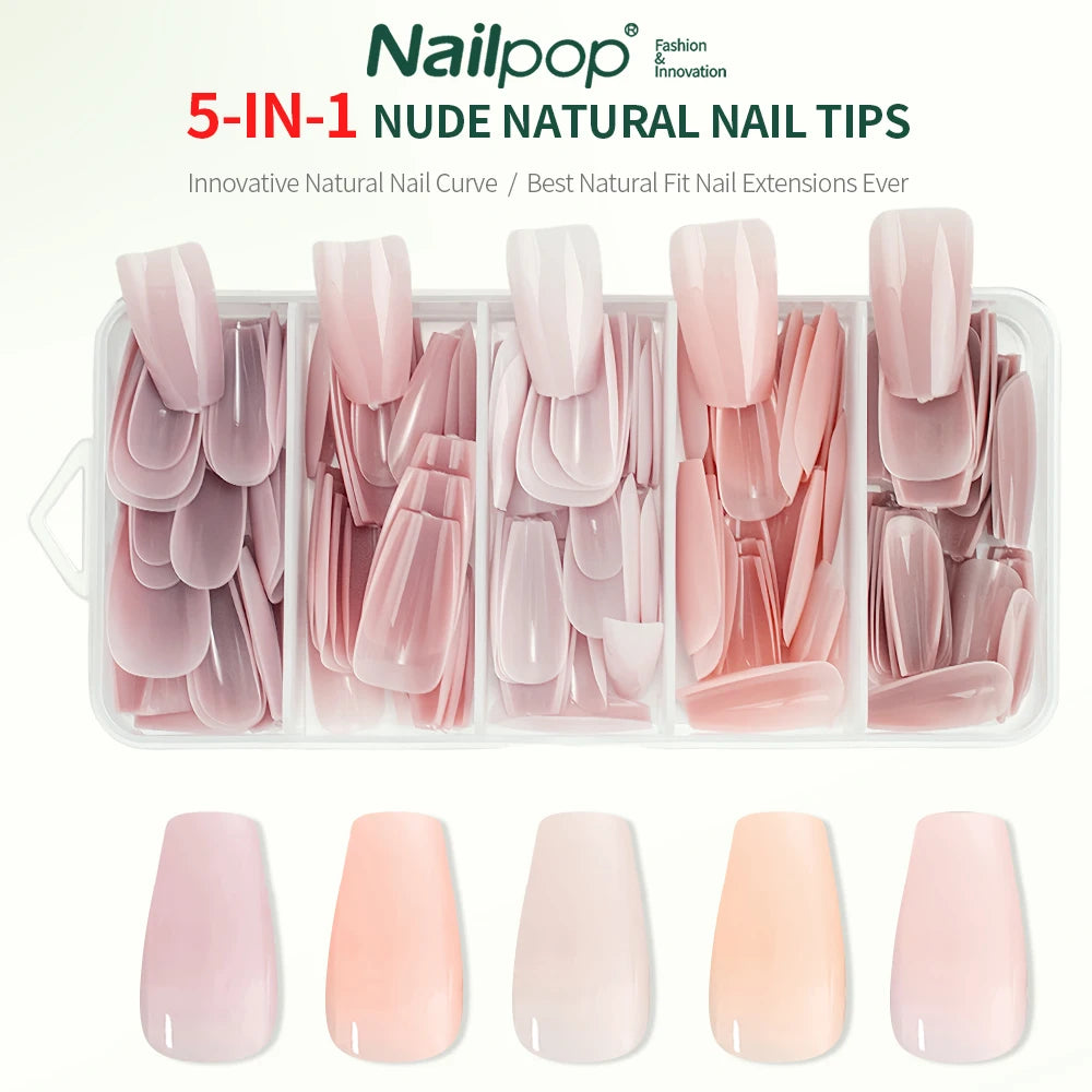 Ongles Naturels Nude 140 pièces - Nailpop 3-en-1 – Ultra-Fit, Press-On, DIY Manucure