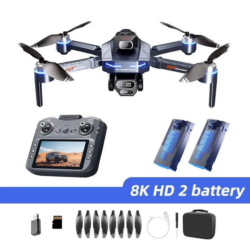 Drone Xiaomi Mijia GT8 Professionnel 8K HD, Trois Caméras 5G WIFI, Pliable, Quatre Axes, Moteur Sans Balais, Flux Optique, Vol Stationnaire, Quadrirotor