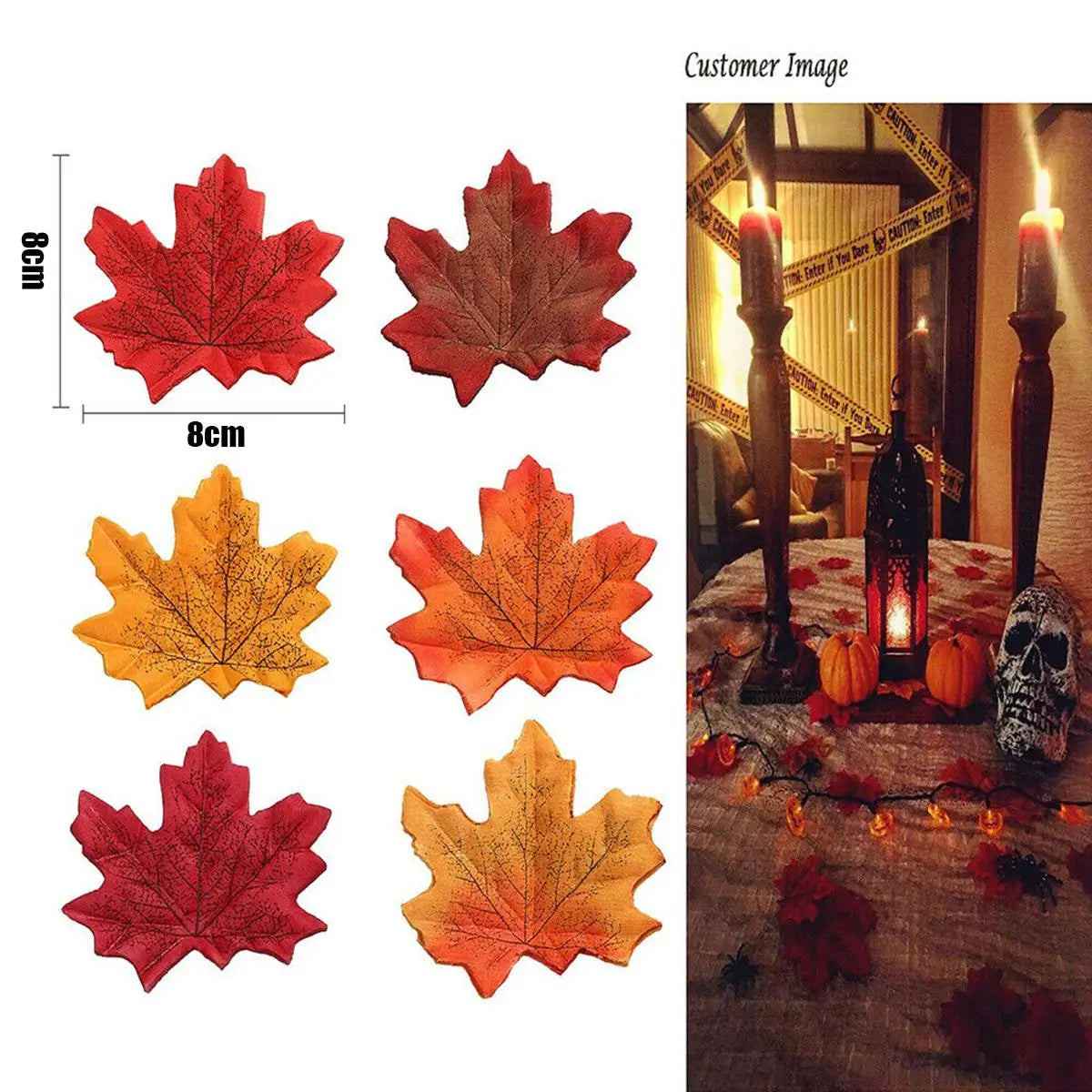 Artificial Maple Leaves, Decoration, Thanksgiving, Halloween, Fall, 100 or 200 Pieces 