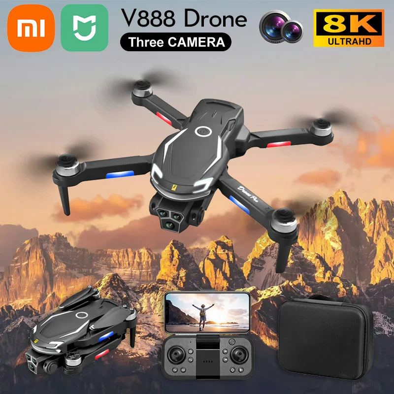 Drone Xiaomi MIJIA V888 – 8K, Triple Caméra HD, WIFI 5G, Photographie Aérienne, Évitement d’Obstacles