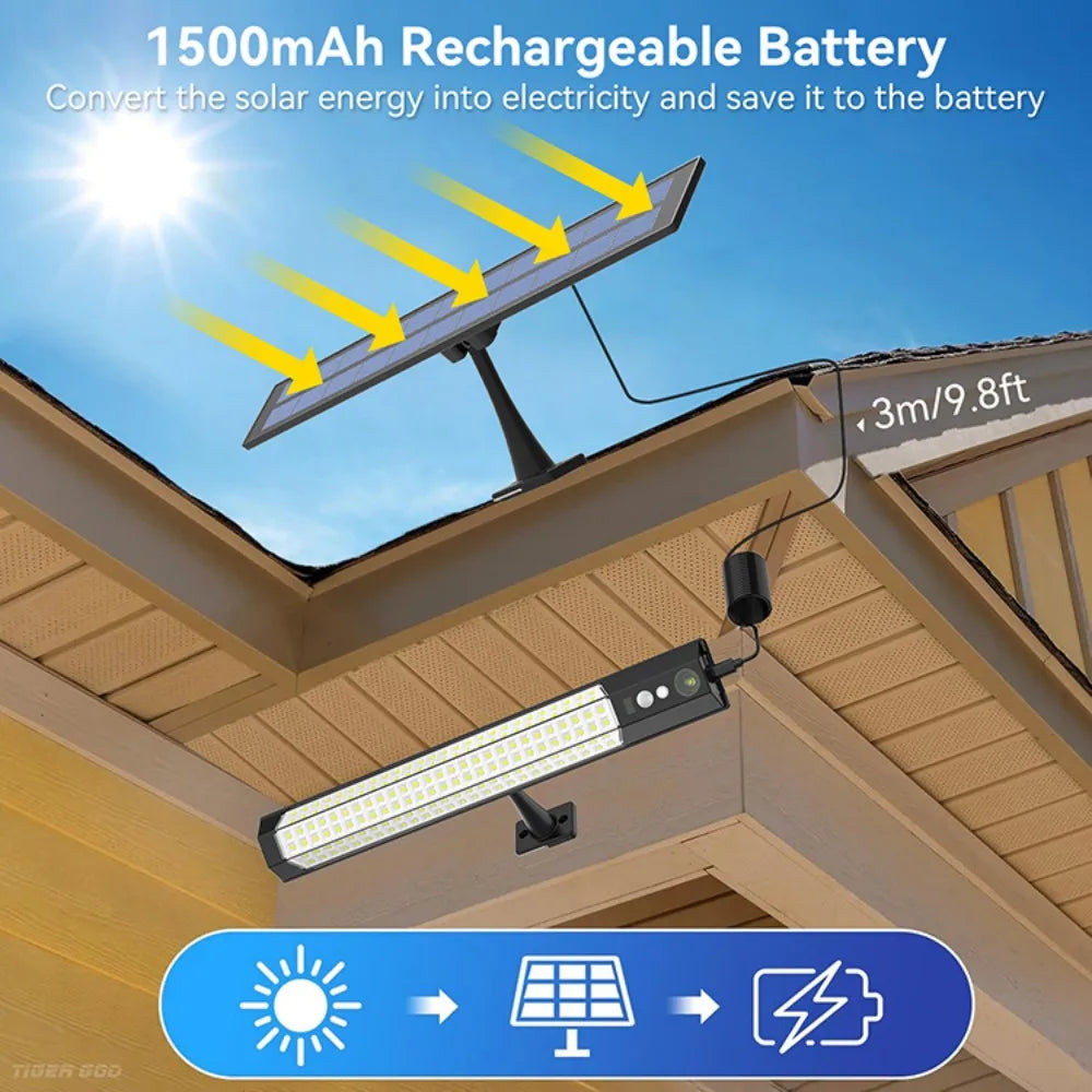 Solar-LED-Wandleuchte mit Bewegungssensor – 316/158 LEDs