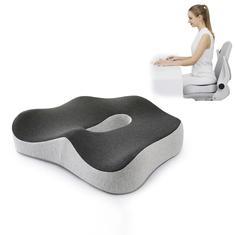 Memory Foam Office Chair Cushion Car Seat Waist Support Lumbar Massage Pillow Orth4WD Pillow Buttocks Cushion Coccyx Back Cushion 