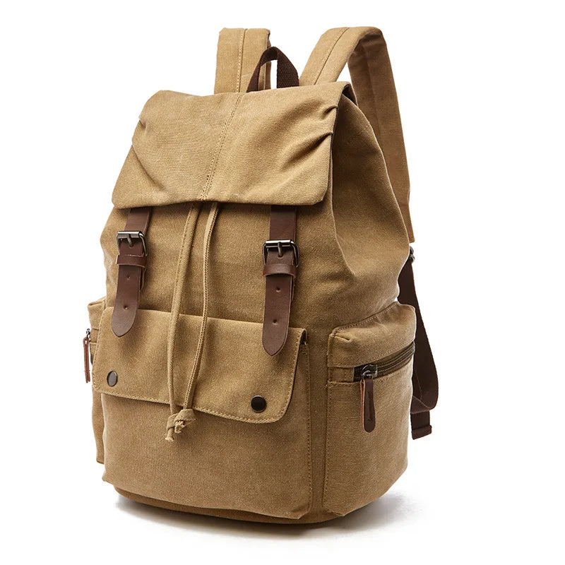 Retro Canvas Backpack, Sturdy and Durable Computer Backpack, School Bag for High School, College, College Students