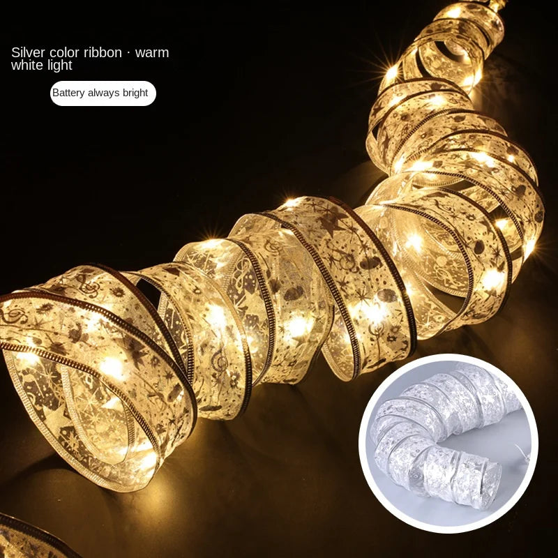 Ruban lumineux de Noël LED – 2m / 5m / 10m, Décoration de noël LED ruban fée lumières ornements d'arbre de noël