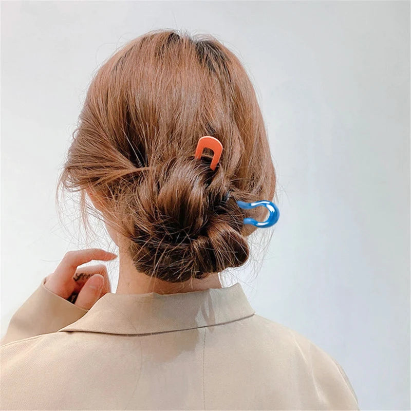 Women U Shape Hairpin Bun Maker Fixed Hair Styling Tool Curly Hair Accessories Vintage Bun Plate Hairpin