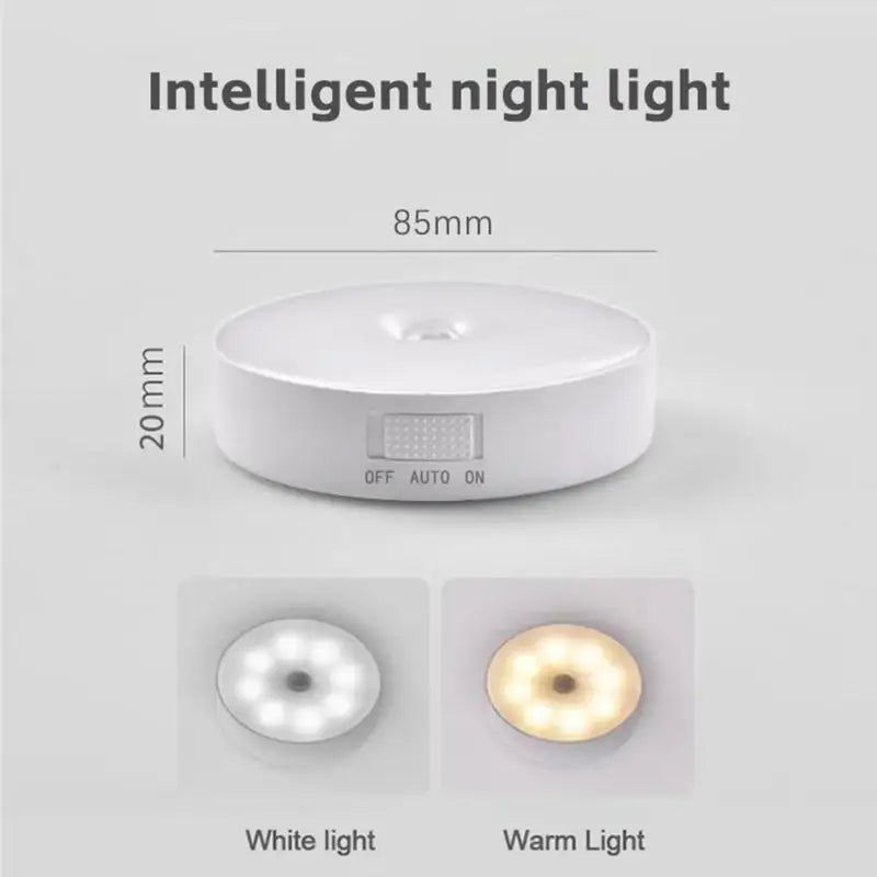 Smart LED Night Light Motion Sensor Auto Emergency Lighting USB Charging 