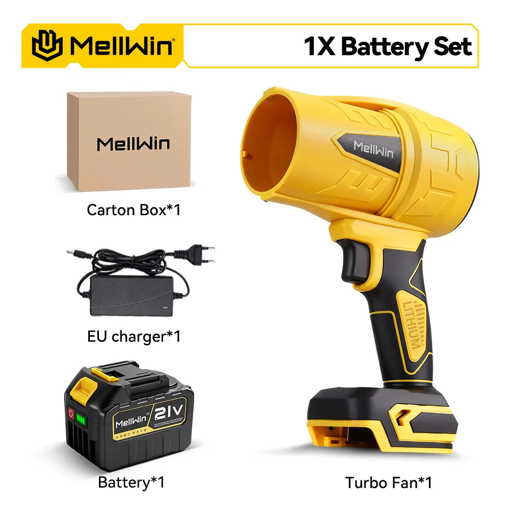 Souffleur électrique sans fil MELLWIN – 350 m/s, moteur sans balais, portable pour voiture et maison, compatible Makita 18 V