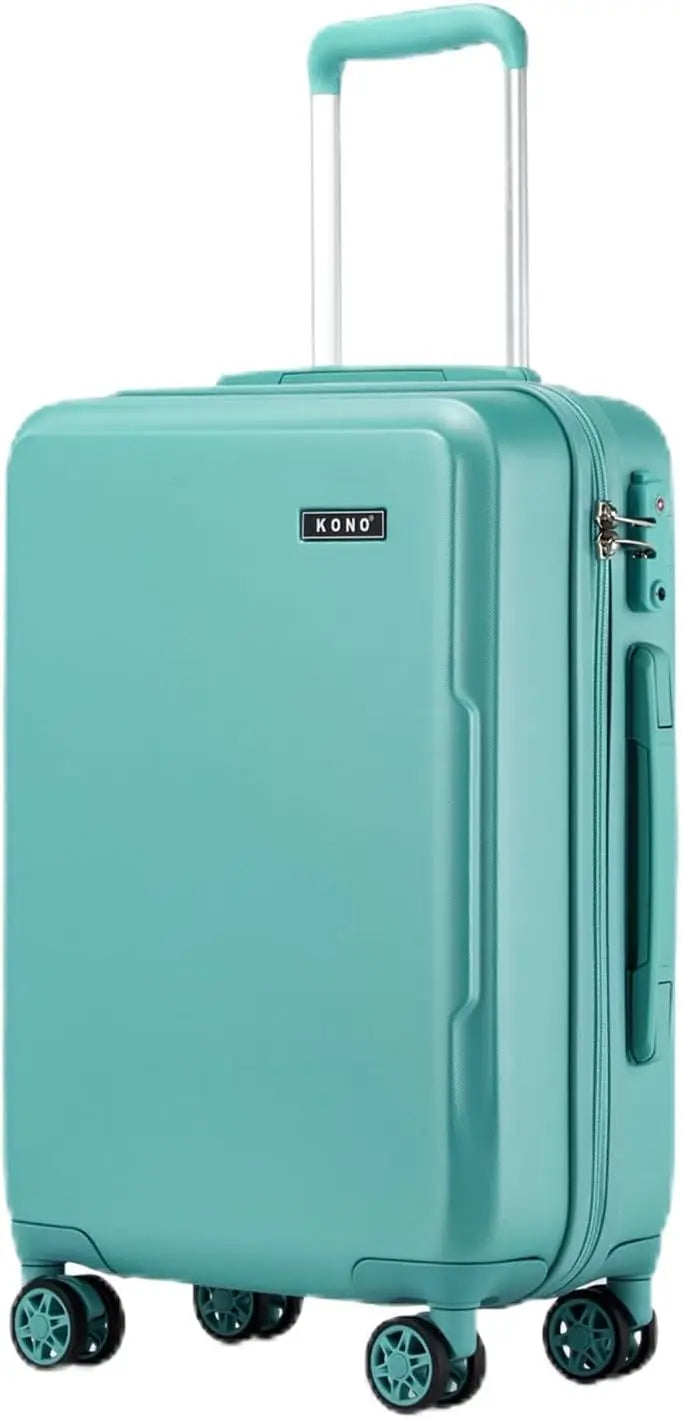Valise légère à coque rigide avec serrure KONO – TSA, 4 roulettes multidirectionnelles, S-M-L
