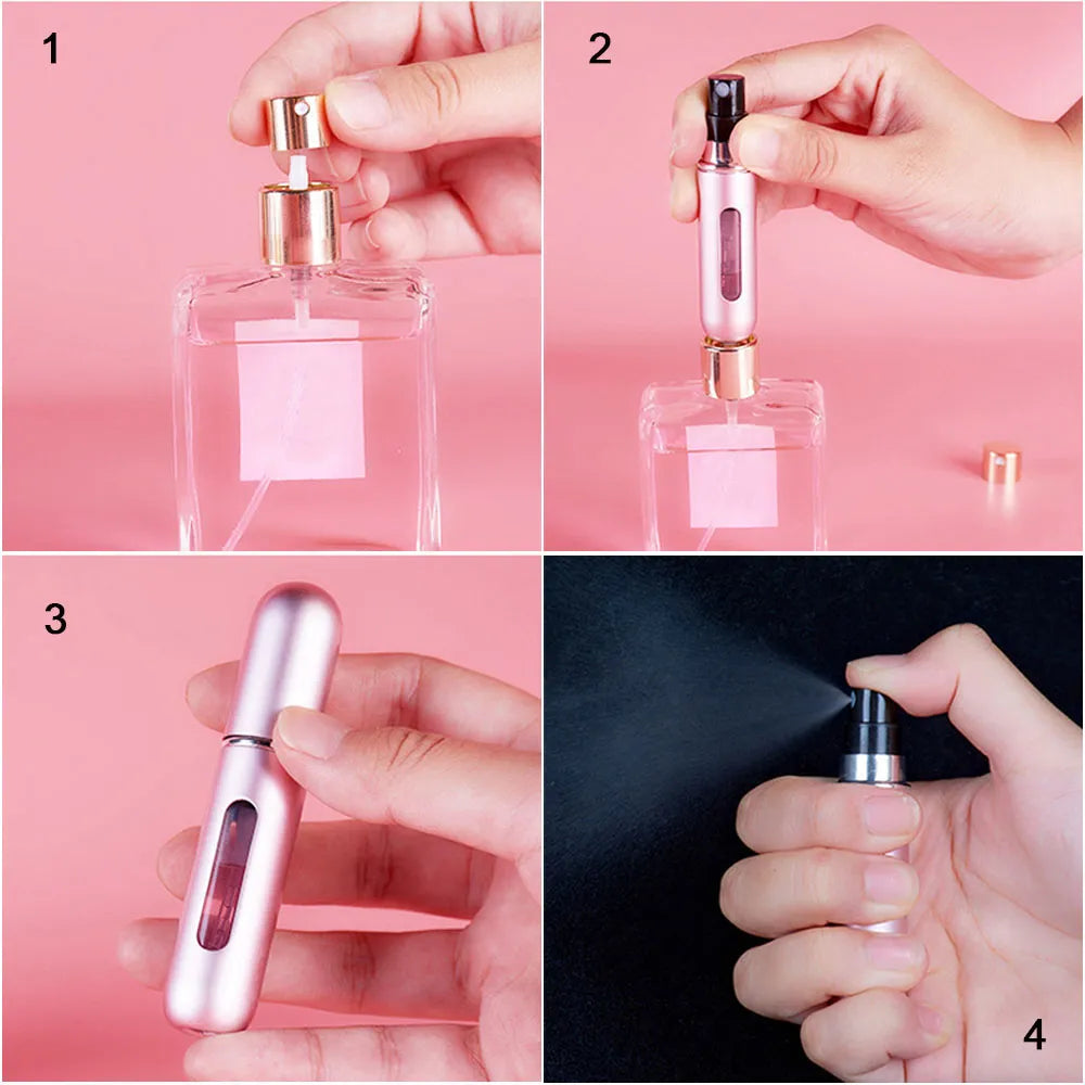 Mini vaporisateur en aluminium, Atomiseur de parfum portable 8/5ml, contenant liquide pour cosmétiques