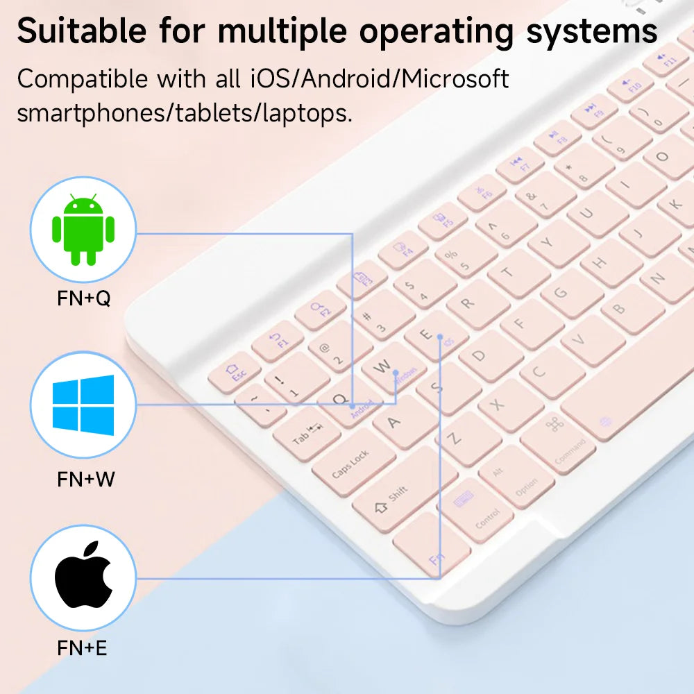 Bluetooth keyboard compatible with Android, IOS, Windows 