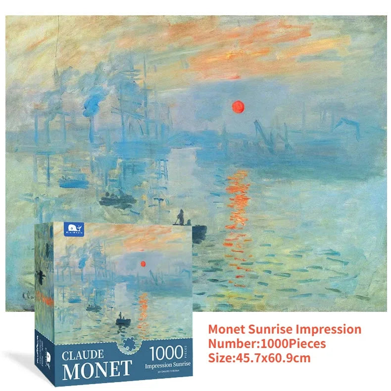 Puzzle Monet 1000 pièces pour Adultes et Enfants, Jeu Familial, Peinture à l'Huile, Décoration de la Maison