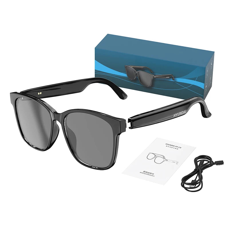 Lunettes intelligentes HY-C8 AI Traducteur de langue intelligent en temps réel Bluetooth sans fil, Lunettes de soleil intelligentes Hommes Femmes