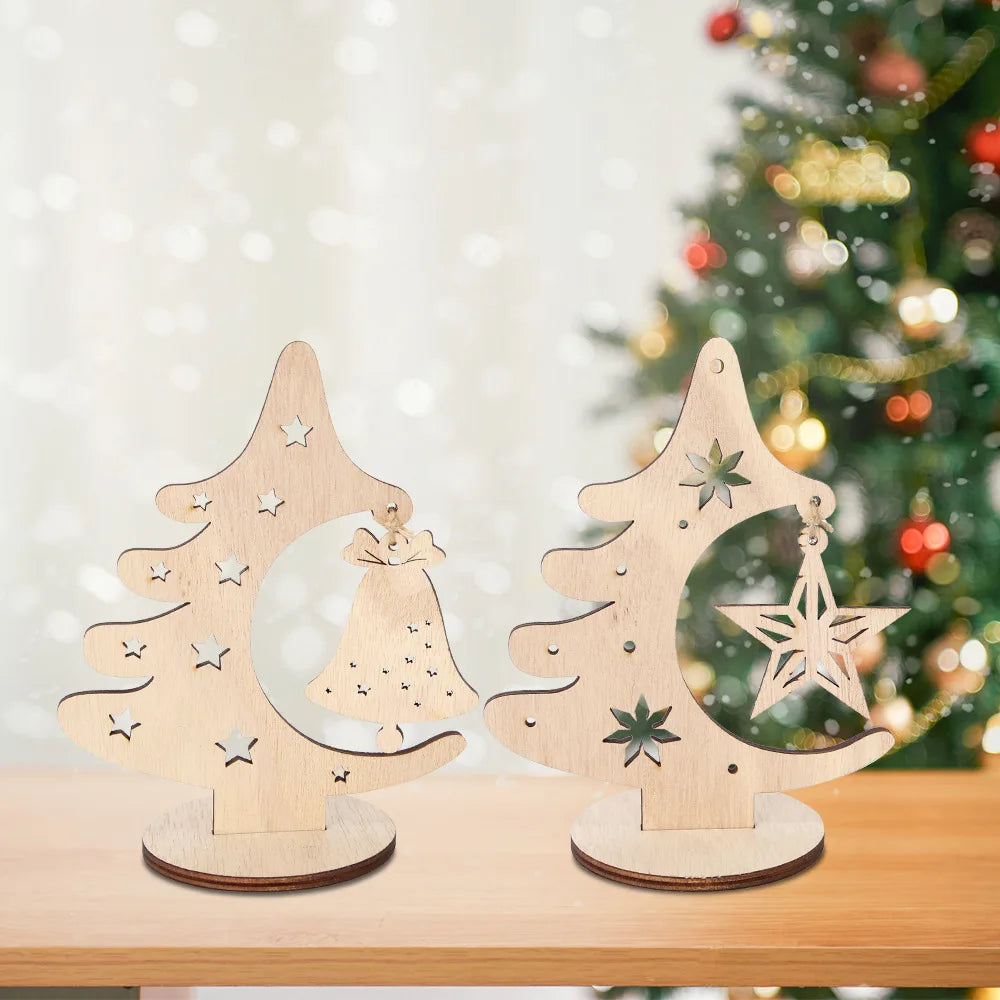 Ornements d'arbre de Noël, décorations en bois