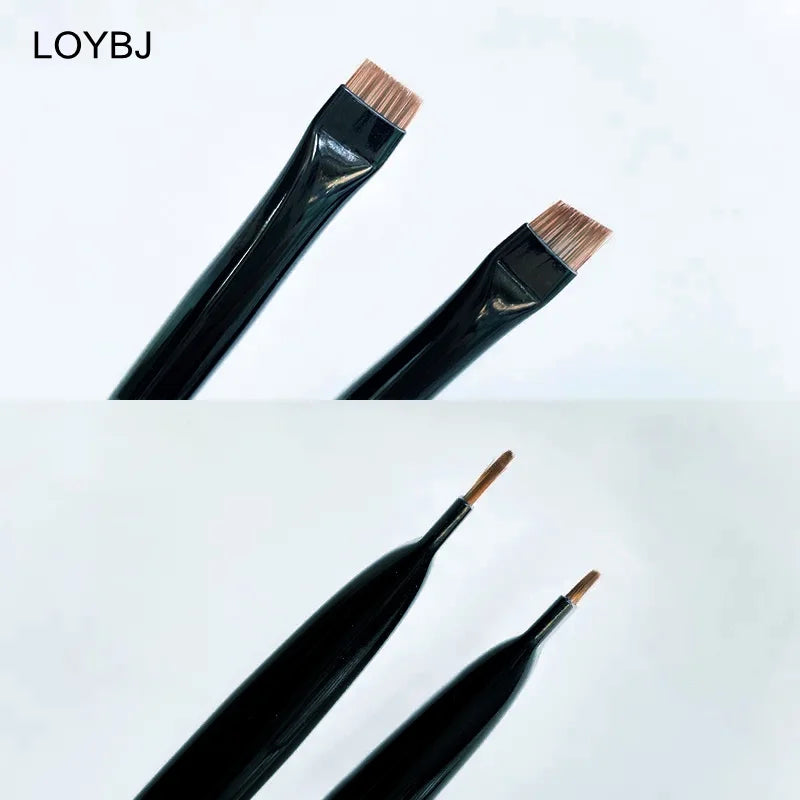 Pinceaux de maquillage à lame coudée pour sourcils fins et plats LOYBJ, Eyeliner fin, outil de maquillage professionnel de beauté des sourcils, 1/2 pièces