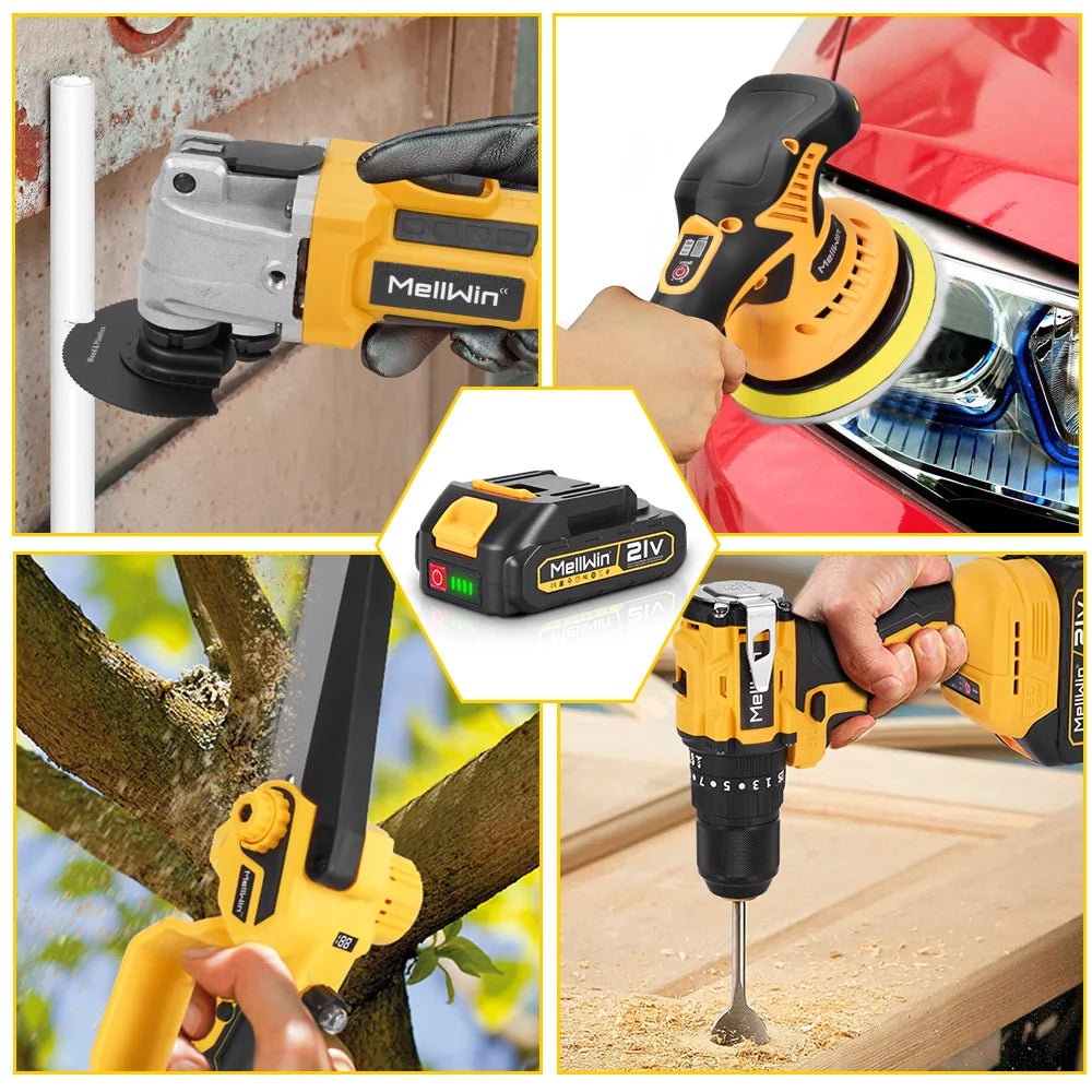 Batterie Lithium-Ion 7500mAh MELLWIN – Rechargeable pour Perceuse, Clé et Tournevis Sans Fil, Compatible Makita 18V