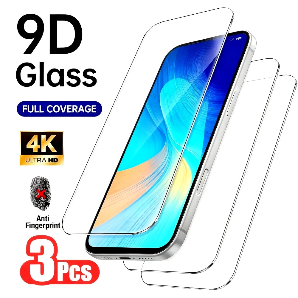 Film de protection d'écran Ultra clair, 3 pièces, pour iPhone 17 16 15 14 13 Pro Max Air 14 15 16 Plus 12 11 Pro XS XR 9H, dureté trempée
