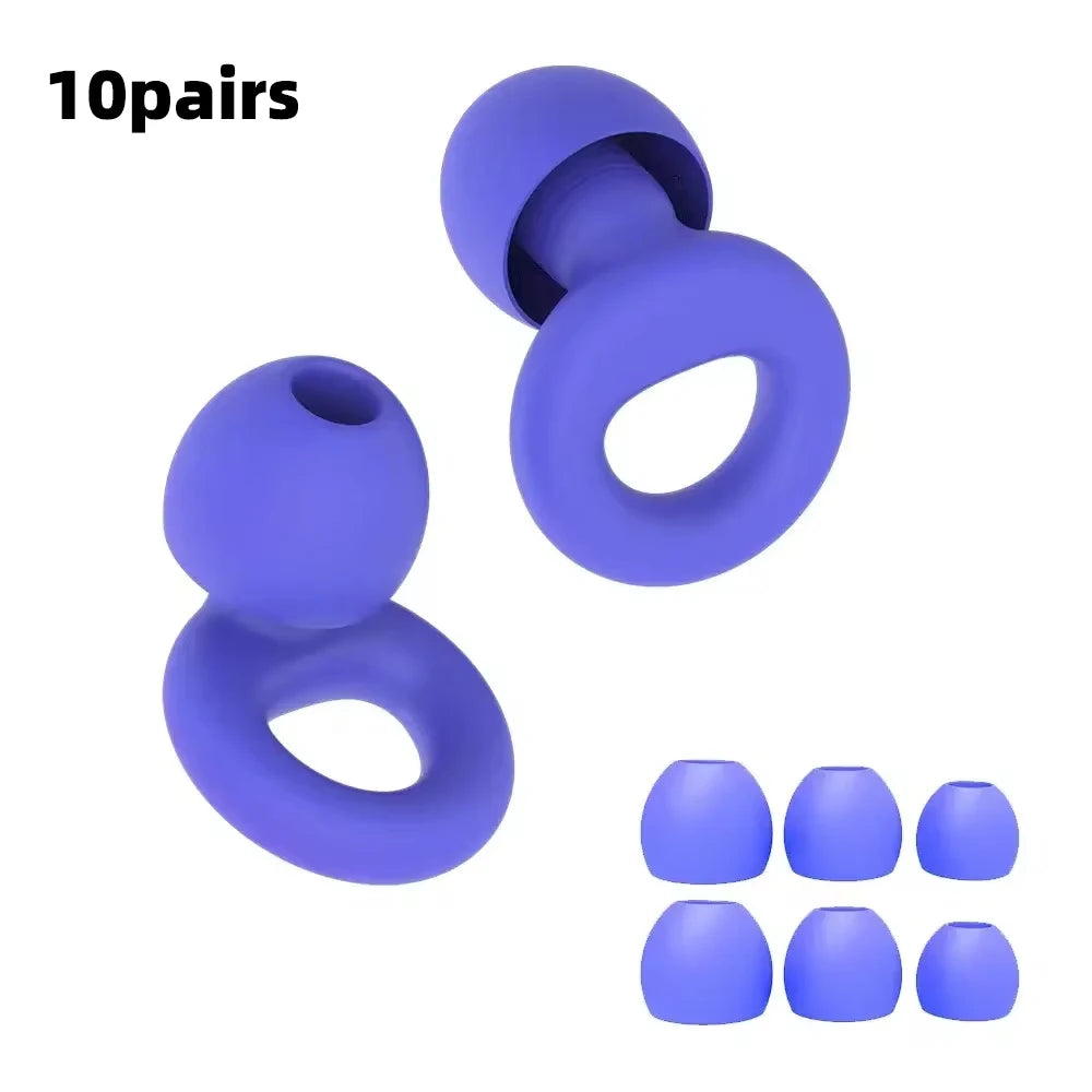 Bouchons d'oreille silencieux pour la réduction du bruit HUAK, 8 embouts en XS, S, M, L, super doux, protection auditive réutilisable pour le sommeil, la natation, le travail