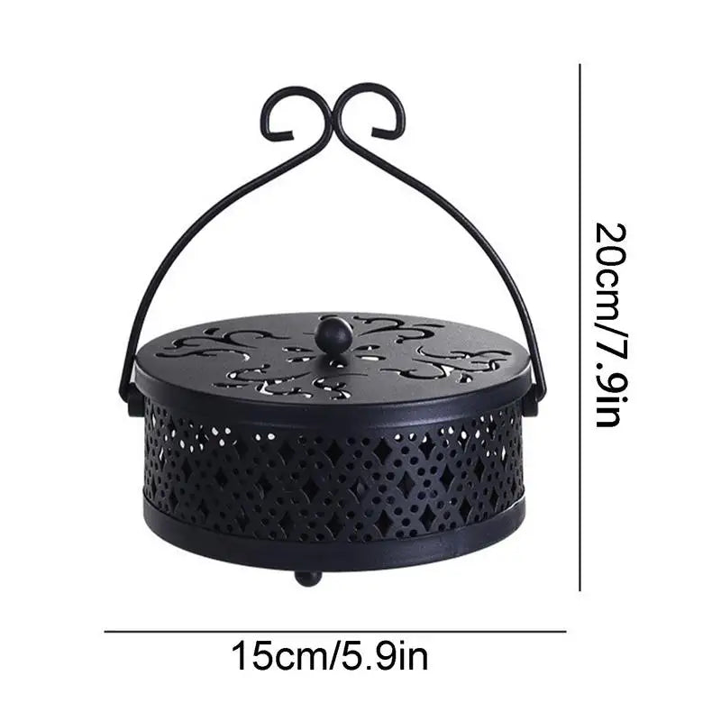 Portable Hollow Metal Incense Burner Coil Holder Insect Repellent Outdoor Use Deck Camping Supplies 