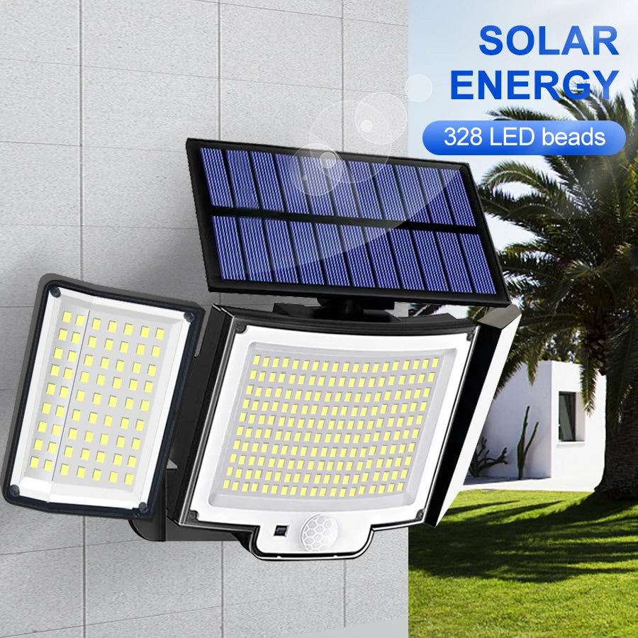 T-NEWSTYLE Solar-Außenleuchte – 328/348 LEDs