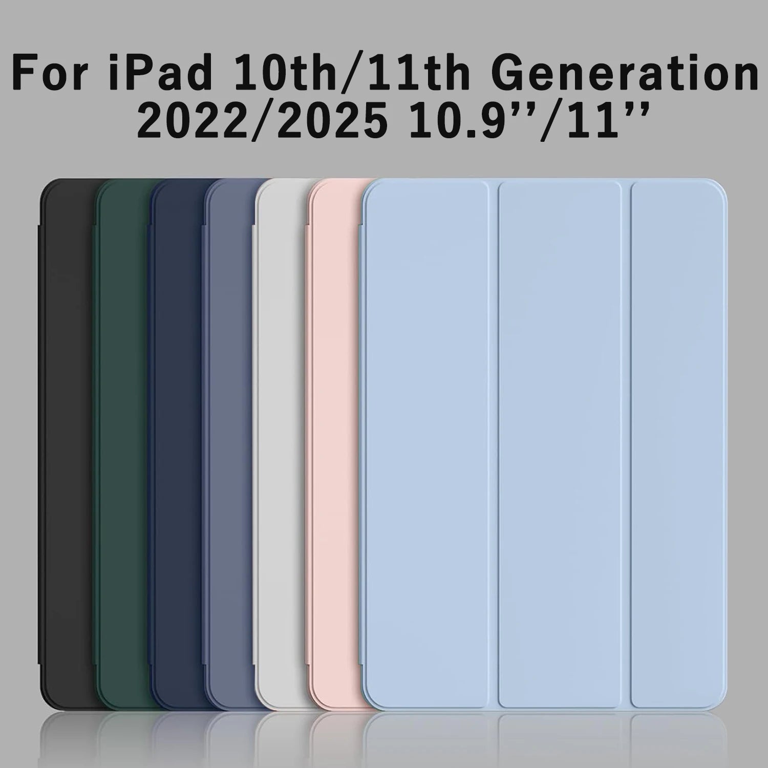 Étui à rabat pliable iPad 10e / 11e génération – Coque de protection cuir PU avec support magnétique