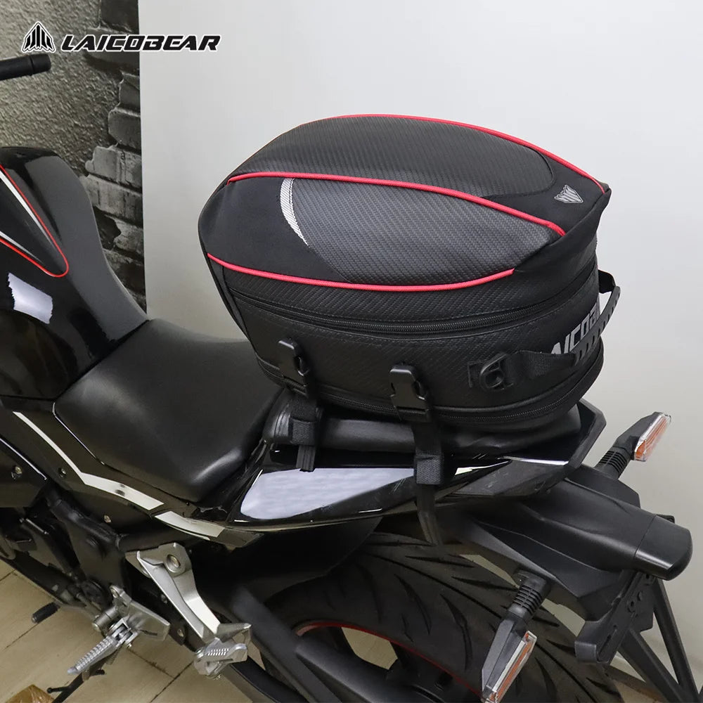 Waterproof Motorcycle Tail Bag Large Capacity Saddlebag Black Rear Seat Bag Travel Luggage for Driver 