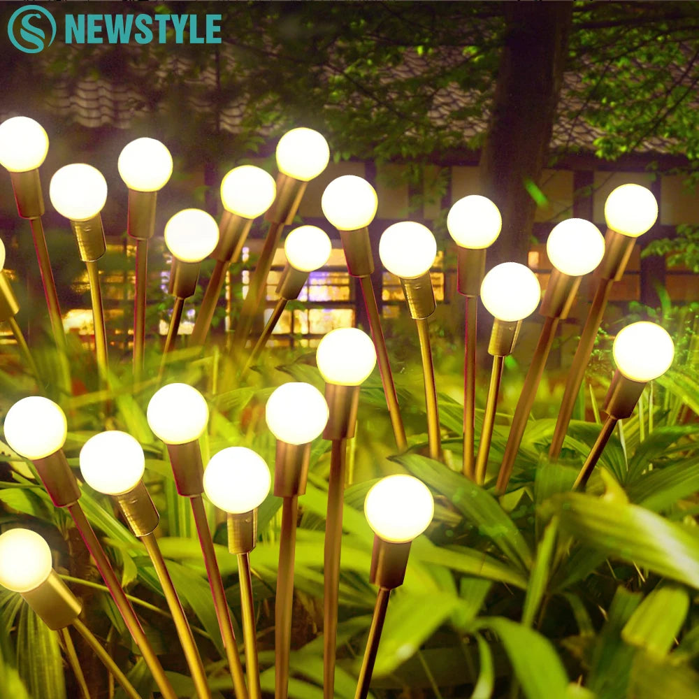 8 Lumières Solaires LED Lucioles – Effet Oscillant Blanc Chaud