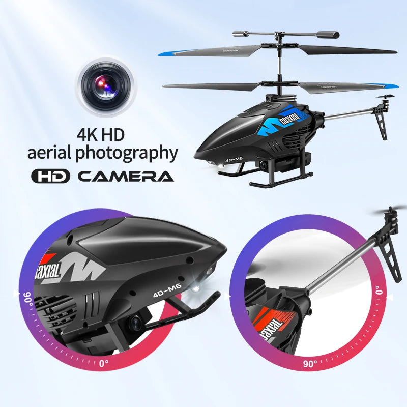 Drone Mini M6 Pro 4K HD, Détection de Gestes, Hélicoptère RC Quadricoptère, Jouet Télécommandé pour Enfants