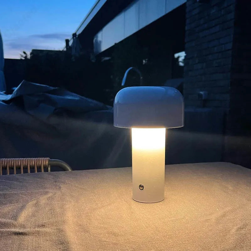 Lampe Champignon de Table Tactile Sans Fil Rechargeable par USB, Luminaire Décoratif, Idéal pour un Bureau ou une Chambre