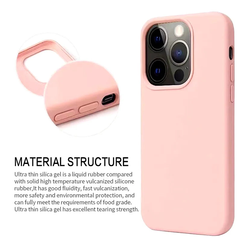 Flüssige Silikon-Handyhülle für iPhone 12 Pro Max, 11 Pro Max, 12 Pro, 11 Pro, 12 Mini, 11, 12