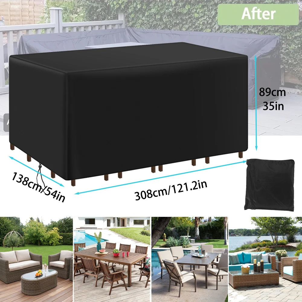 Housse de Protection Imperméable pour Meubles de Jardin – Multi-Tailles, Anti-UV, Style Moderne