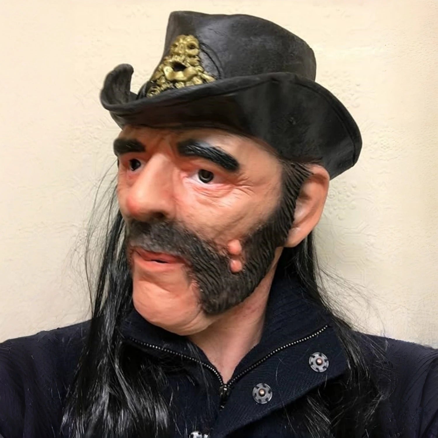 Masque de célébrité Lemmy Kilmister – Adulte, chapeau et perruque inclus