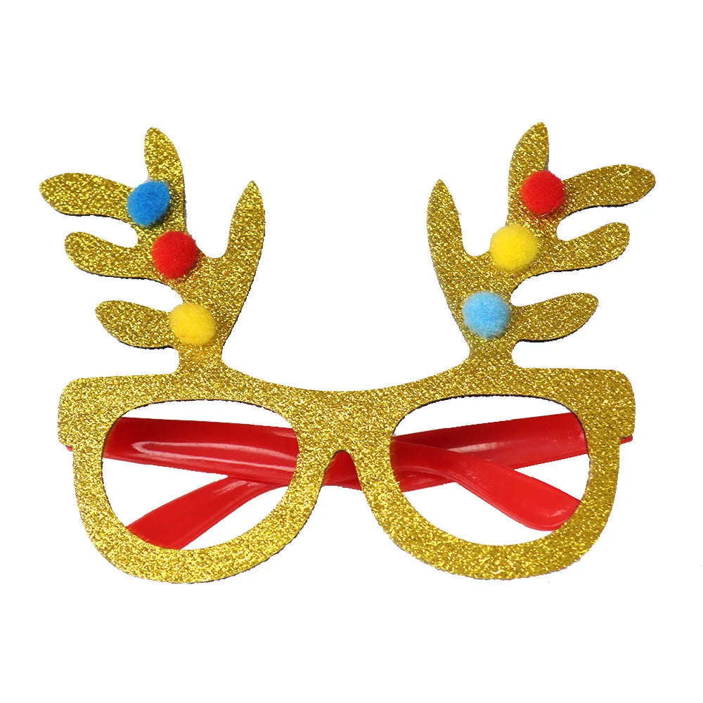 ACCESSOIRE CRAZY PARTY Décorations de Noël, lunettes de Noël pour enfants, ornements de Noël 2024, père Noël, bonhomme de neige, bois, montures de lunettes