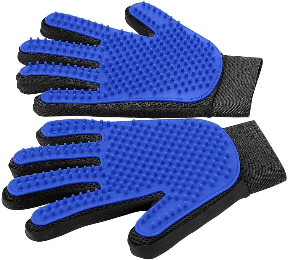 Gentle and effective pet grooming glove, cat and dog hair removal accessory