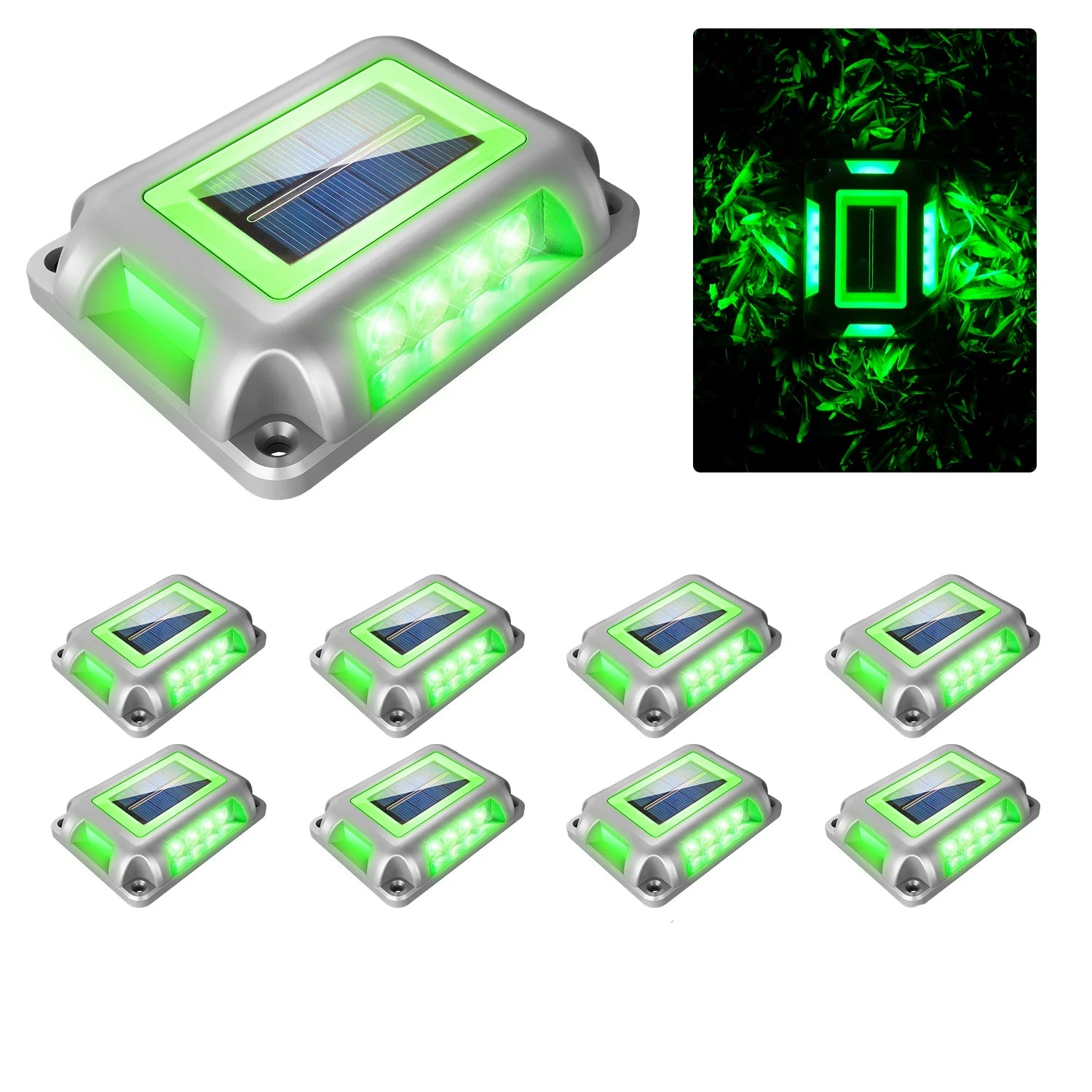 Lampe LED Solaire IP65 T-SUNRISE TS-G7006 – Éclairage décoratif extérieur, aluminium, 8 unités