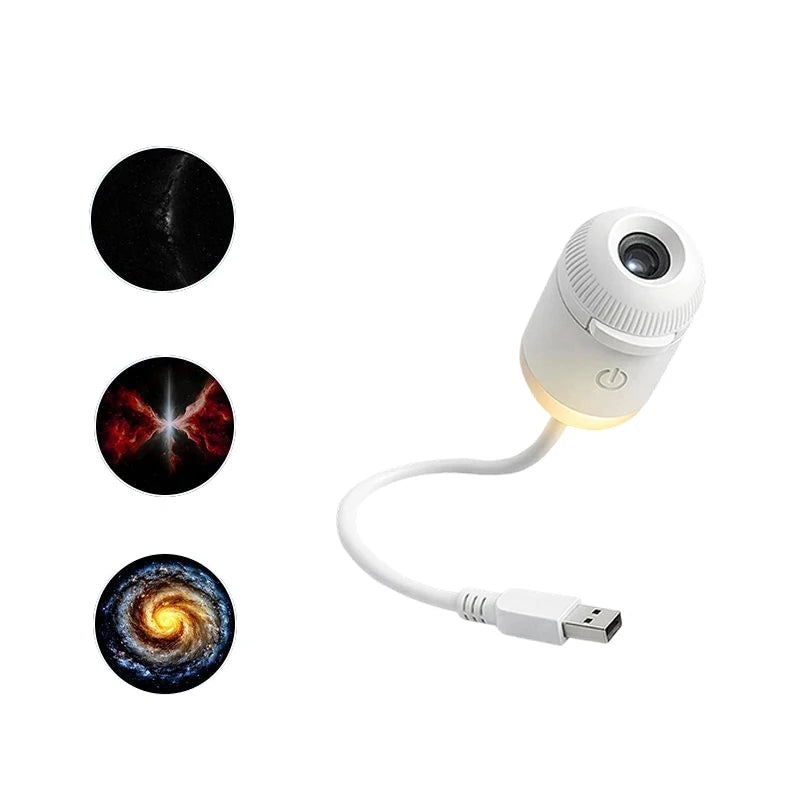 Mini Projecteur d’Étoiles USB 2 en 1 – 12 Films Ciel Étoilé pour Maison & Voiture