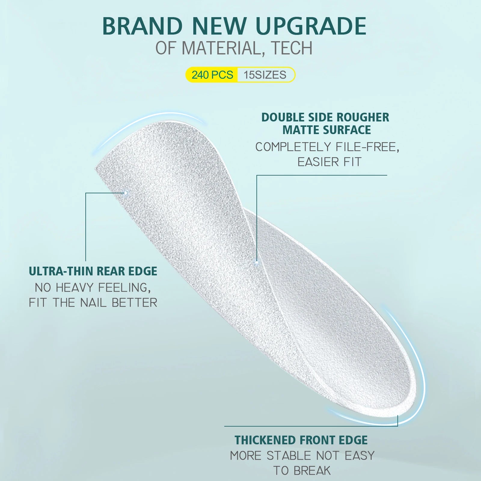 Faux ongles mats et doux, 240 pièces