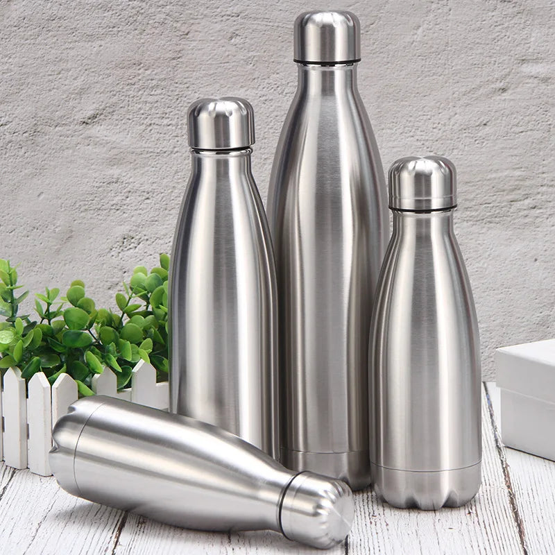 Stainless Steel Water Bottle for Outdoor and Travel, 1 Liter Item, Free Shipping, Standard, 500 750 1000ml