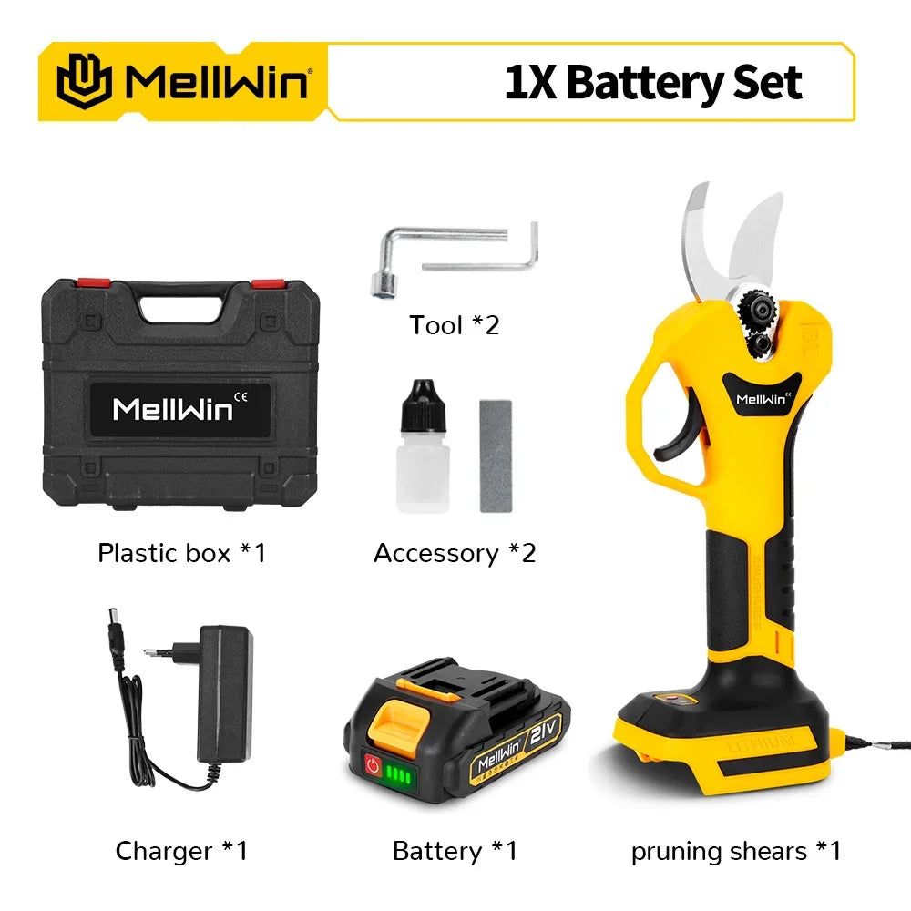 MELLWIN 30mm sans brosse électrique sécateur cisaille sans fil arbre fruitier bonsaï taille ciseaux outil pour Makita 18V batterie broche