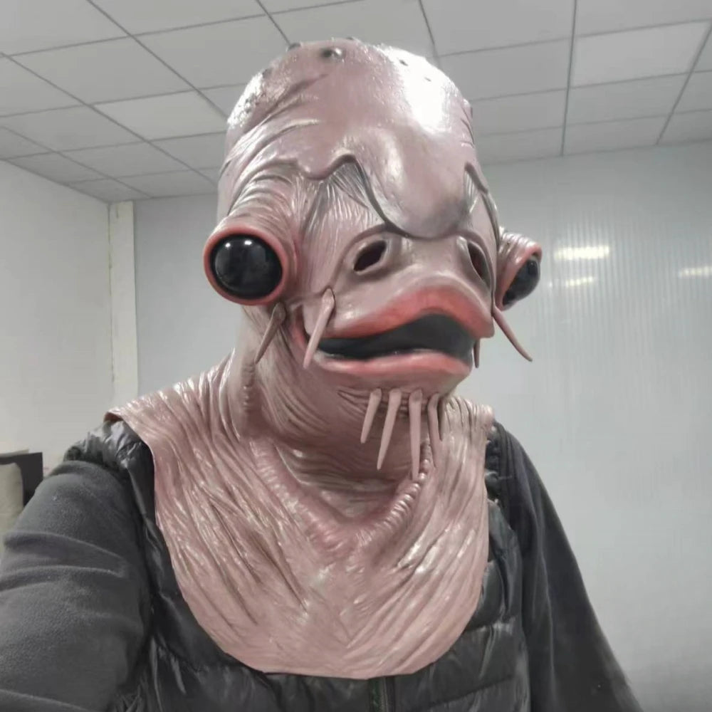 Masque en Latex de poisson-chat d'horreur, accessoire de Cosplay tête de poisson, accessoire de Costume de monstre pour fête de mascarade d'halloween