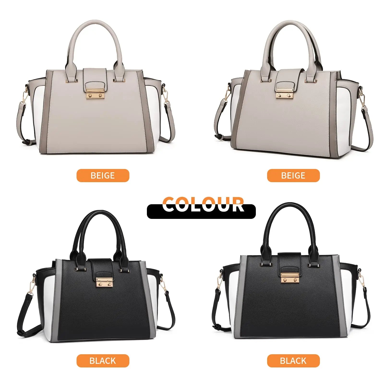 Sac à main femme rétro chic Miss Lulu, poignée et bandoulière