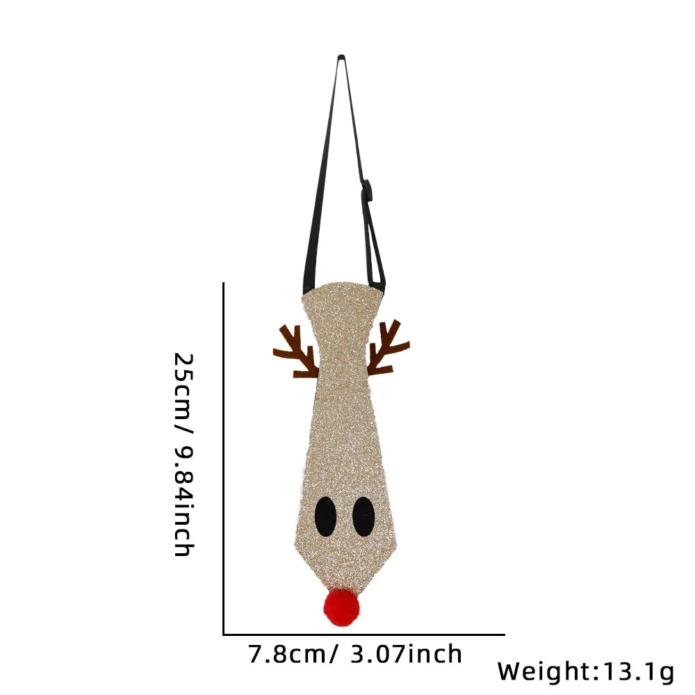 Cravates de Noël en Feutre pour Enfants, Décorations de ix, Bonhomme de Neige, Elk, Arbre