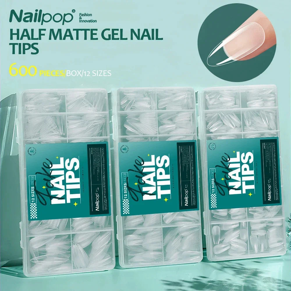 Faux Ongles Nailpop 600 pièces – Capsules Gel Souple Full Cover Multi-Formes