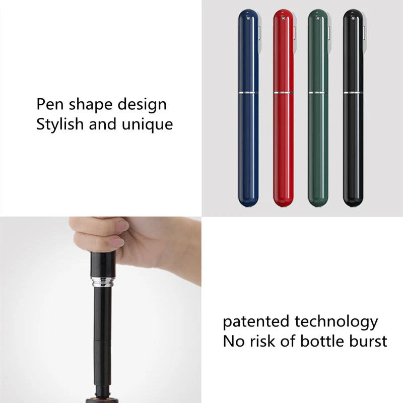 Tire-bouchon à pompe à air en acier inoxydable, ouvre-bouteille de vin portable en forme de stylo, accessoire de cuisine et de bar