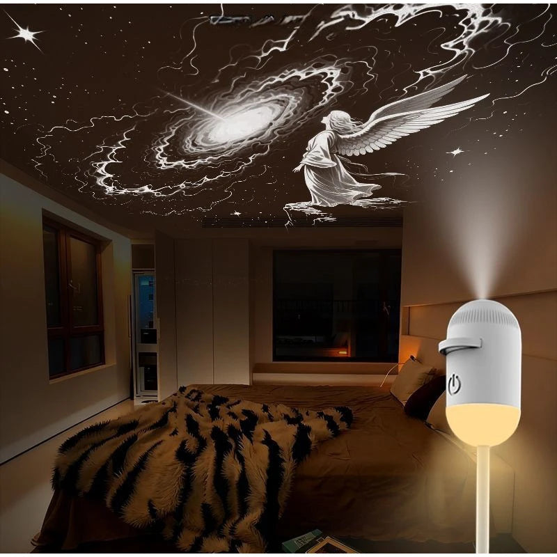 Mini Projecteur d’Étoiles USB 2 en 1 – 12 Films Ciel Étoilé pour Maison & Voiture