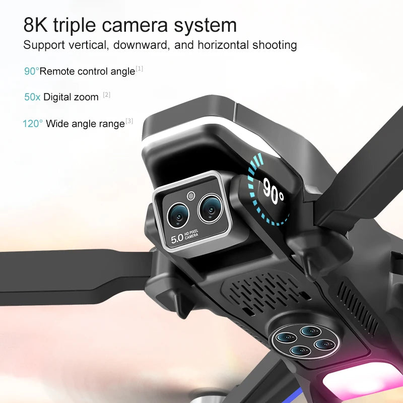 Drone M2 8K avec 3 Caméras et Bombes à Eau
