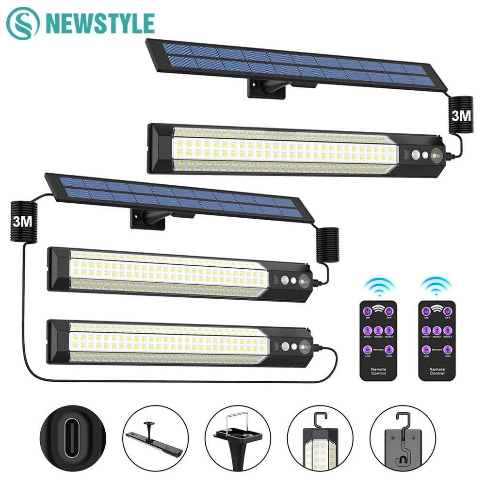 Solar-LED-Wandleuchte mit Bewegungssensor – 316/158 LEDs